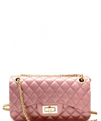 Quilted Matte Jelly Small 2 Way Shoulder Bag JP067 PINK